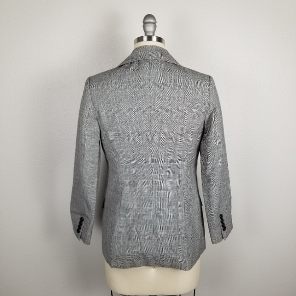 Pendleton Microplaid Schoolboy Academia Wool Career Office Grey Blazer Size 6P - Picture 3 of 5